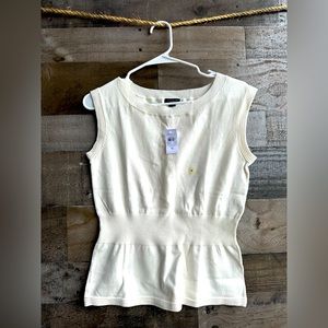 Women’s Ann Taylor Factory Cream Sleeveless Top Size Medium NWT